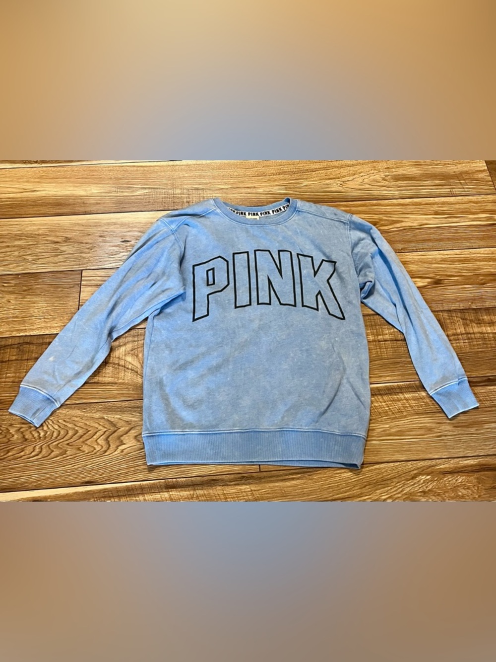 Victoria's Secret PINK Sky Blue Crewneck with Branded Trim